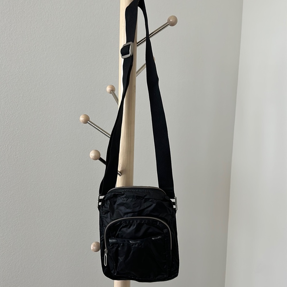 Lesportsac Black Crossbody Nylon Shoulder Bag